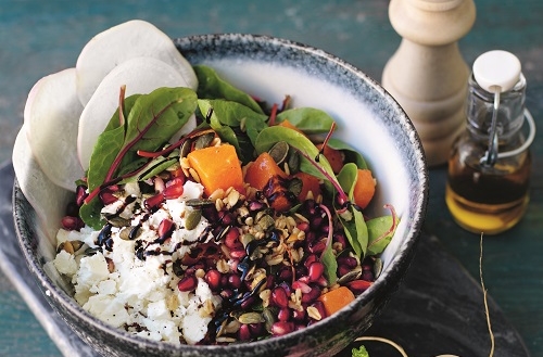 Rostad pumpasallad med mathavre